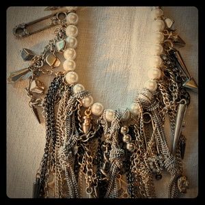 Zara fringe necklace mixed media